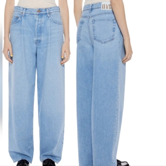 MOTHER Denim - SNACKS/Mothers . Pleated Fun Dip Puddle in Just A Nibble Relaxed Fit...Size 32